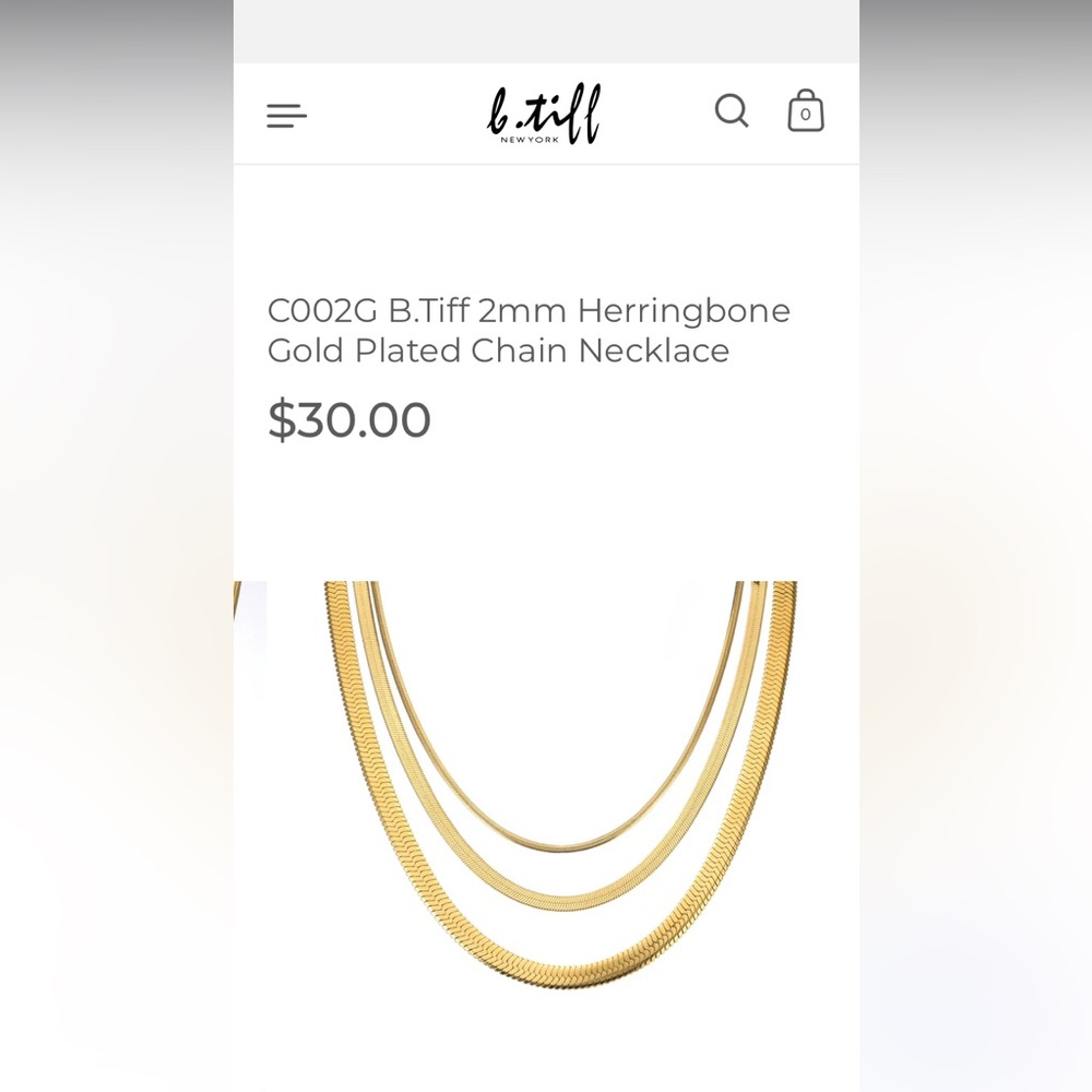 Gold plated herringbone necklace